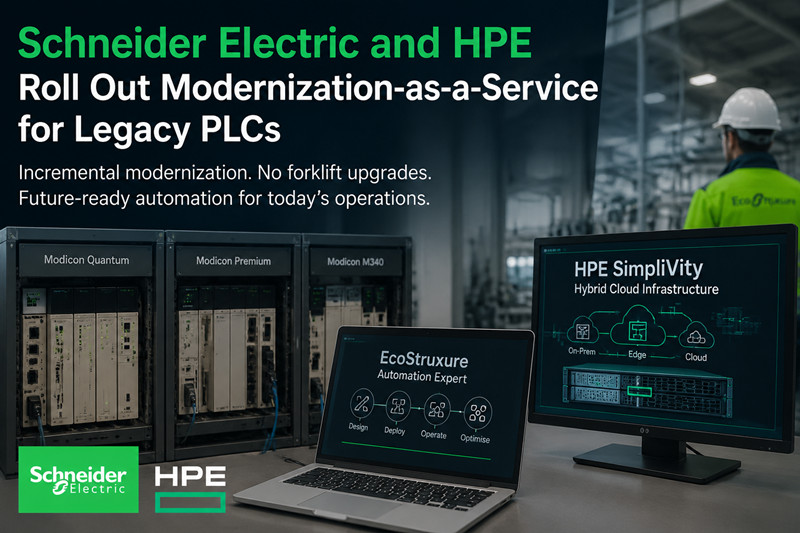 Schneider Electric e HPE lançam Modernização como Serviço para PLCs legados