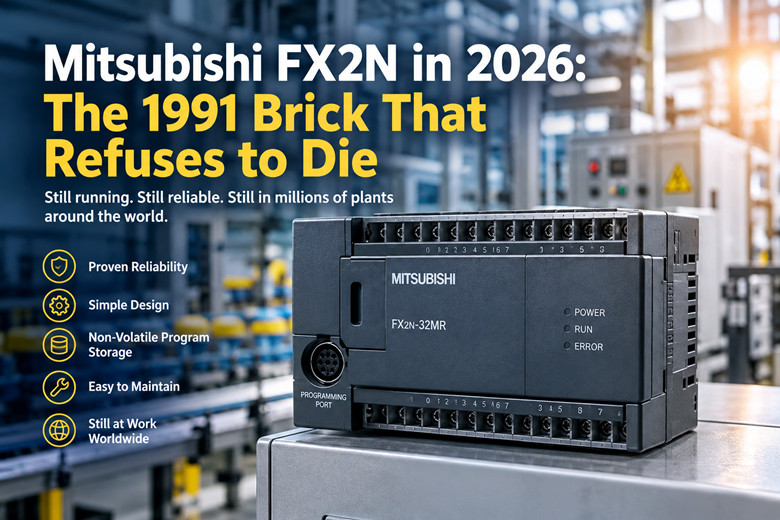 Mitsubishi FX2N em 2026: O tijolão de 1991 que se recusa a morrer