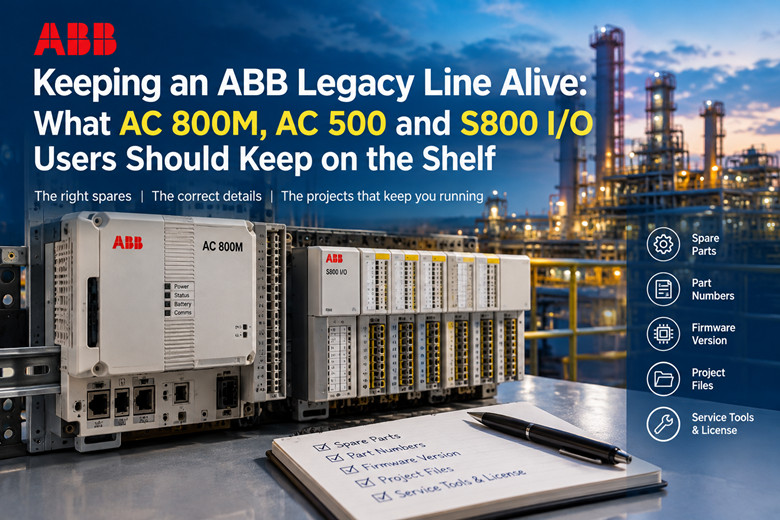 Como manter uma linha de produtos ABB em funcionamento: o que os usuários de E/S AC 800M, AC 500 e S800 devem manter em estoque.